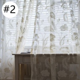 Weiße Schiere Voile-Vorhänge, Dekorative Ranken-Stickerei, Fenstervorhänge Für Schlafzimmer