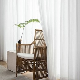 Klassischer Geometrischer Fensterschirm, Weiße Stickerei, Organza Für Wohnzimmer, Maßgefertigter Vorhang