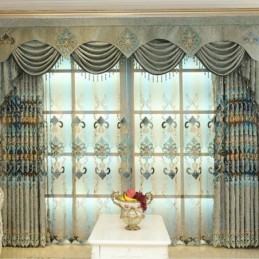 Europäische Eleganz, Transparenter Vorhang, Maßgefertigt, Vorhangpaneel Für Wohnzimmer Und Schlafzimmer