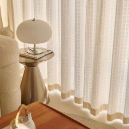 Plaid Jacquard Tüll Vorhänge Fenster Bildschirm Für Wohnzimmer