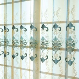 Europäischer Bestickter Vorhang, Maßgefertigter Vorhang, Luxus-Fenstervorhänge Für Wohnzimmer Und Schlafzimmer