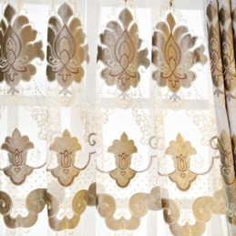 Europäischer Bestickter Fenstervorhang, Maßgefertigter Vorhang, Exquisite Florale Gardinen Für Wohnzimmer, Villa, Flur