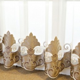 Europäischer Bestickter Fenstervorhang, Maßgefertigter Vorhang, Exquisite Florale Gardinen Für Wohnzimmer, Villa, Flur
