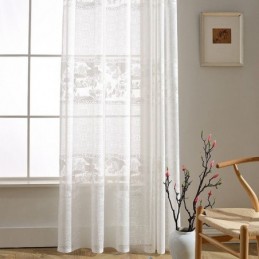 Weiße Jacquard-Vorhänge,...