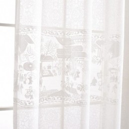 Weiße Jacquard-Vorhänge, Lichtdurchlässige Vorhänge Für Wohnzimmer Und Schlafzimmer