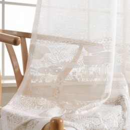 Weiße Jacquard-Vorhänge, Lichtdurchlässige Vorhänge Für Wohnzimmer Und Schlafzimmer
