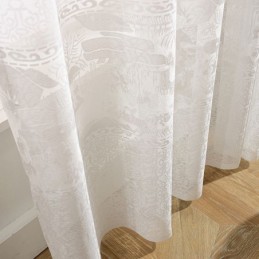 Weiße Jacquard-Vorhänge, Lichtdurchlässige Vorhänge Für Wohnzimmer Und Schlafzimmer