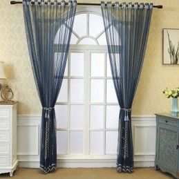 Dekorative Fenstergitter Pflanzenbestickte Tüllvorhänge Für Schlafzimmer