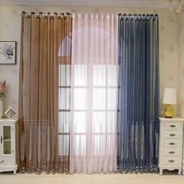 Dekorative Fenstergitter Pflanzenbestickte Tüllvorhänge Für Schlafzimmer