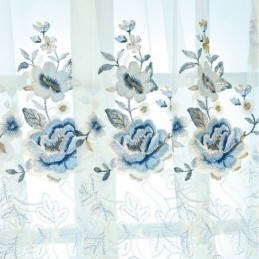 Luxus Tüll Vorhang Nach Maß Vorhang Floral Bestickt Voile Für Wohnzimmer