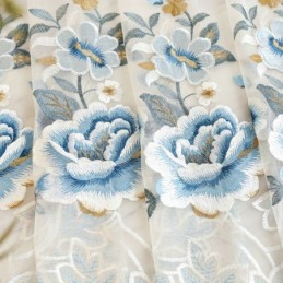 Luxus Tüll Vorhang Nach Maß Vorhang Floral Bestickt Voile Für Wohnzimmer