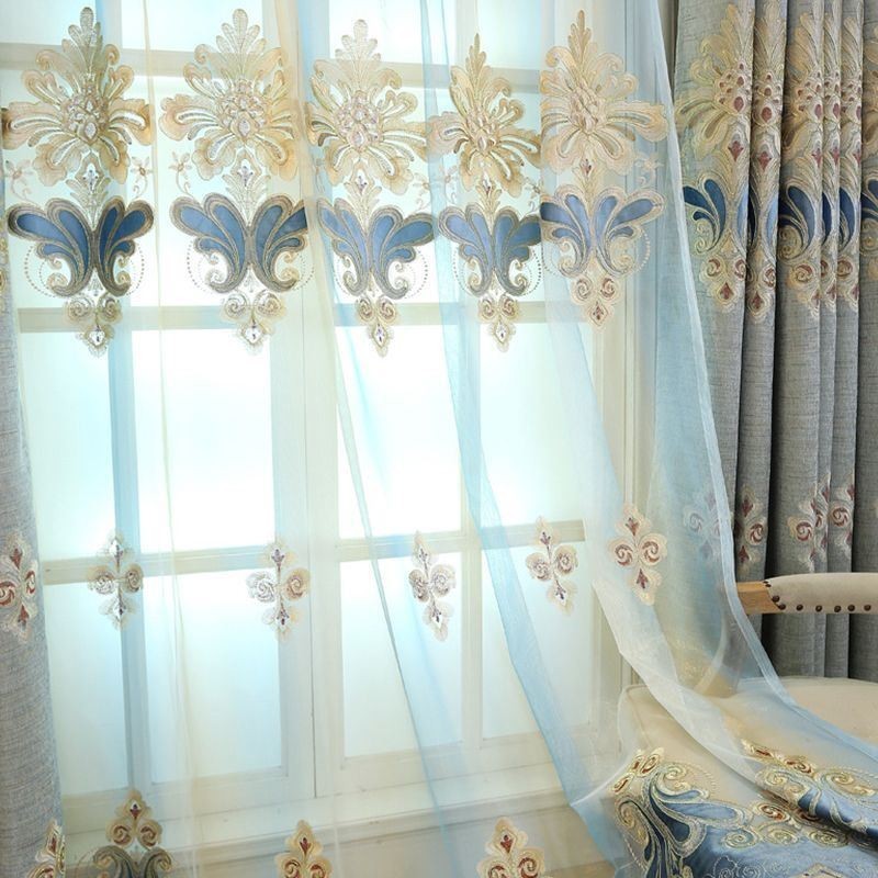 Europäische Bestickte Vorhänge Fenster Bildschirm Tüll Für Wohnzimmer Schlafzimmer Villa