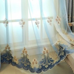 Europäische Bestickte Vorhänge Fenster Bildschirm Tüll Für Wohnzimmer Schlafzimmer Villa