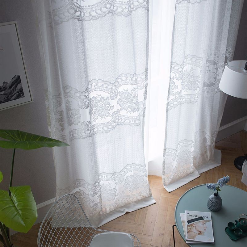 Moderner Blumenvorhang Nach Maß Vorhang Tüll Fenster Schiere Für Wohnzimmer Schlafzimmer