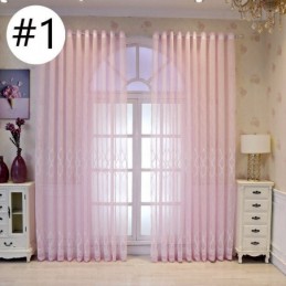 Luxuriöser Fenstervorhang, Geometrisch Bestickt, Hochwertiger Tüll, Maßgefertigter Vorhang