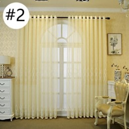 Luxuriöser Fenstervorhang, Geometrisch Bestickt, Hochwertiger Tüll, Maßgefertigter Vorhang