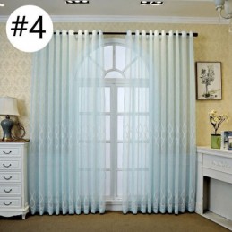Luxuriöser Fenstervorhang, Geometrisch Bestickt, Hochwertiger Tüll, Maßgefertigter Vorhang