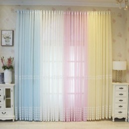 Luxuriöser Fenstervorhang, Geometrisch Bestickt, Hochwertiger Tüll, Maßgefertigter Vorhang