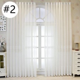 Luxuriöser Fenstervorhang, Geometrisch Bestickt, Hochwertiger Tüll, Maßgefertigter Vorhang