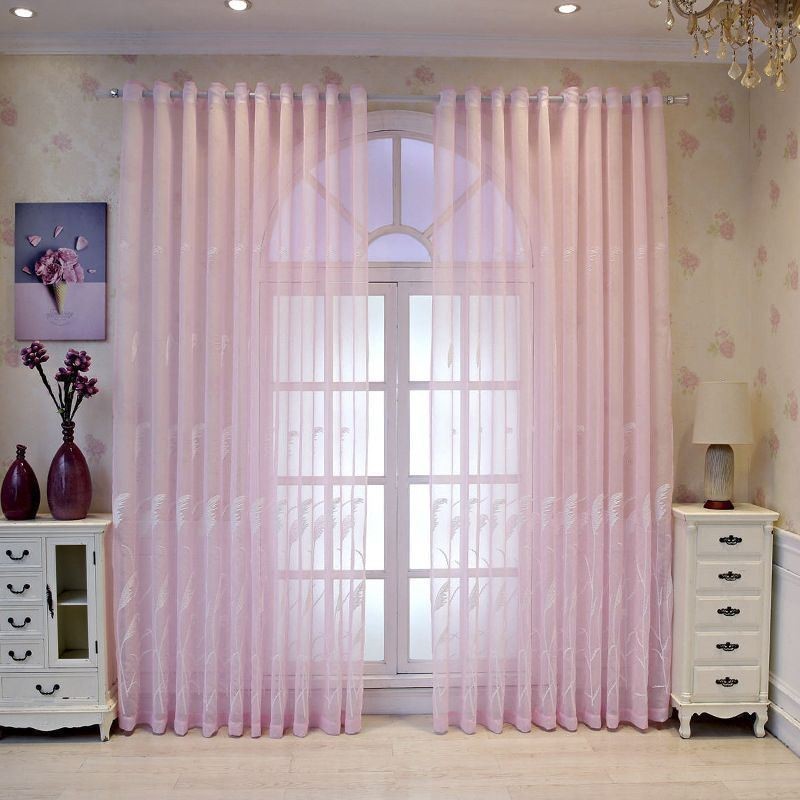 Dekorative Fenstergitter Bestickte Tüllvorhänge Für Wohnzimmer