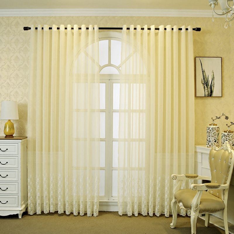 Luxuriöser Bestickter Fensterschirm Für Wohn-Esszimmer, Maßgefertigter Vorhang