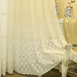 Luxuriöser Bestickter Fensterschirm Für Wohn-Esszimmer, Maßgefertigter Vorhang