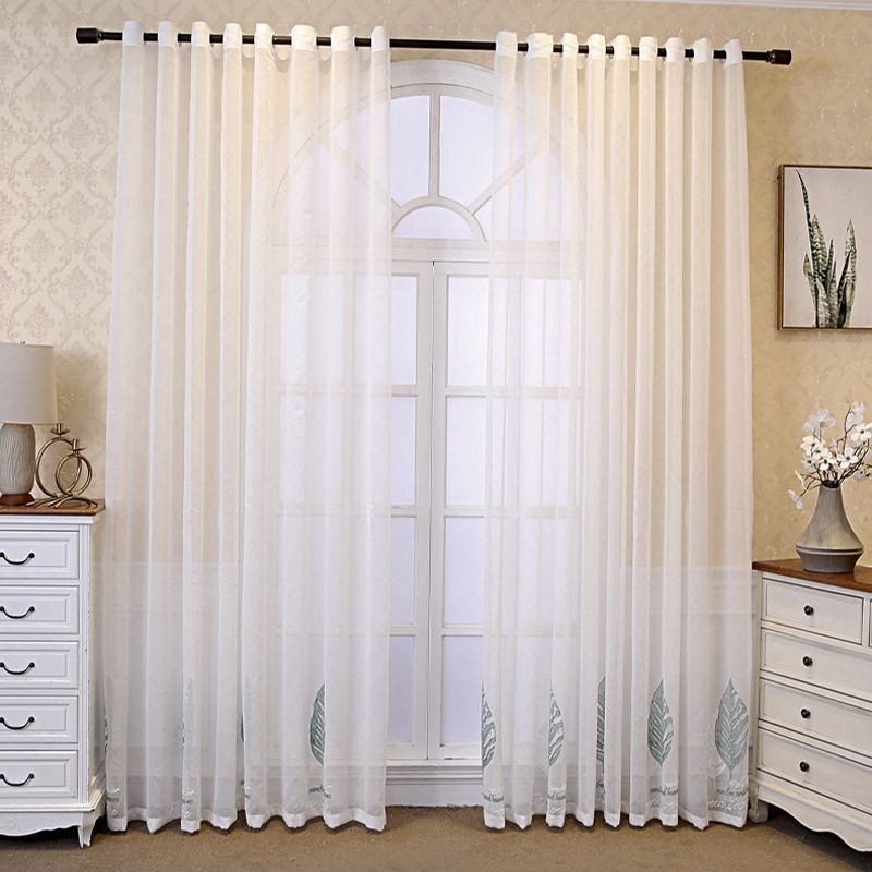 Dekorative Fenstergitter Blatt Bestickte Tüllvorhänge Für Schlafzimmer