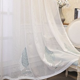 Dekorative Fenstergitter Blatt Bestickte Tüllvorhänge Für Schlafzimmer