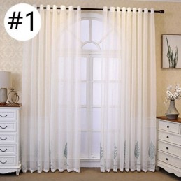 Dekorative Fenstergitter Blatt Bestickte Tüllvorhänge Für Schlafzimmer