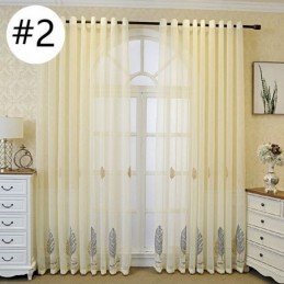 Dekorative Fenstergitter Blatt Bestickte Tüllvorhänge Für Schlafzimmer