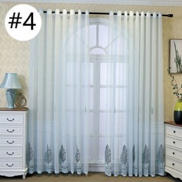 Dekorative Fenstergitter Blatt Bestickte Tüllvorhänge Für Schlafzimmer