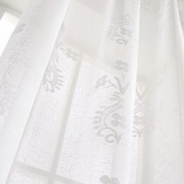 Bestickter Floraler Tüll-Bildschirmvorhang, Maßgefertigter Vorhang, Luxuriöser, Durchsichtiger Voile-Vorhang
