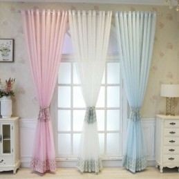 Luxuriöser Bestickter Fensterschirm Für Wohn-Esszimmer, Maßgefertigter Vorhang