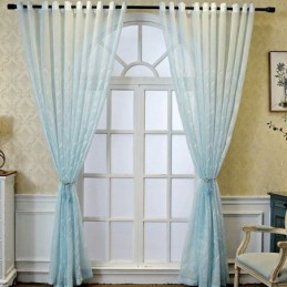 Dekorative Fenstergitter Pflanzenbestickte Tüllvorhänge Für Schlafzimmer
