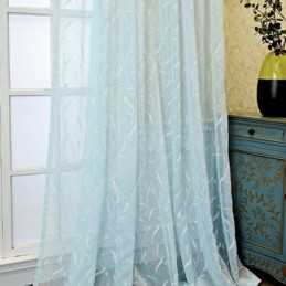 Dekorative Fenstergitter Pflanzenbestickte Tüllvorhänge Für Schlafzimmer