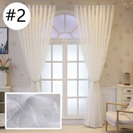 Dekorative Fenstergitter Pflanzenbestickte Tüllvorhänge Für Schlafzimmer