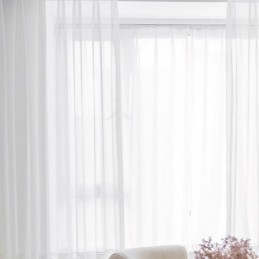 Moderner Geometrischer Wellenmuster-Fenster-Bildschirm-Balkon-Bestickter Weißer Vorhang, Maßgefertigter Vorhang