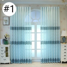 Luxuriöser Fenstervorhang, Geometrisch Bestickt, Hochwertiger Tüll, Maßgefertigter Vorhang