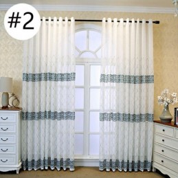 Luxuriöser Fenstervorhang, Geometrisch Bestickt, Hochwertiger Tüll, Maßgefertigter Vorhang