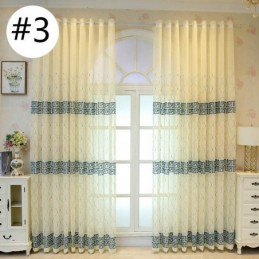 Luxuriöser Fenstervorhang, Geometrisch Bestickt, Hochwertiger Tüll, Maßgefertigter Vorhang