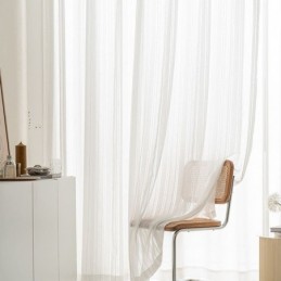 Moderne Bestickte Transparente Voile-Vorhänge, Gestreifter Tüllvorhang, Maßgefertigter Vorhang Für Das Wohnzimmer