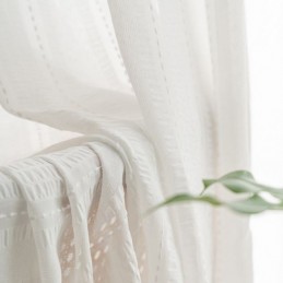 Moderne Bestickte Transparente Voile-Vorhänge, Gestreifter Tüllvorhang, Maßgefertigter Vorhang Für Das Wohnzimmer