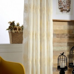 Luxuriöser Tüllvorhang Mit Bestickten Blättern, Maßgefertigter Vorhang Für Wohnzimmer Und Schlafzimmer