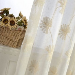 Luxuriöser Tüllvorhang Mit Bestickten Blättern, Maßgefertigter Vorhang Für Wohnzimmer Und Schlafzimmer