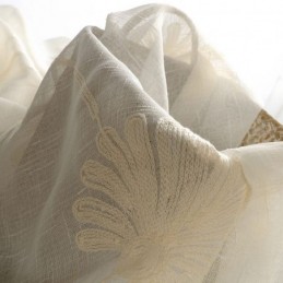 Luxuriöser Tüllvorhang Mit Bestickten Blättern, Maßgefertigter Vorhang Für Wohnzimmer Und Schlafzimmer