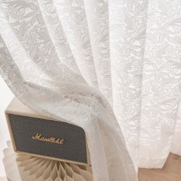 Weiße Schiere Voile-Vorhänge Stickerei Fenster Vorhänge Für Schlafzimmer
