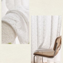 Weiße Schiere Voile-Vorhänge Stickerei Fenster Vorhänge Für Schlafzimmer