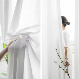 Weiße, Transparente Vorhänge, Plissierte, Zerknitterte Fensterpaneele
