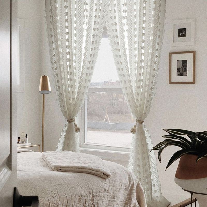 Nordische Geprägte Gardine, Maßgefertigt, Vorhang Aus Tüll, Für Wohnzimmer Und Schlafzimmer