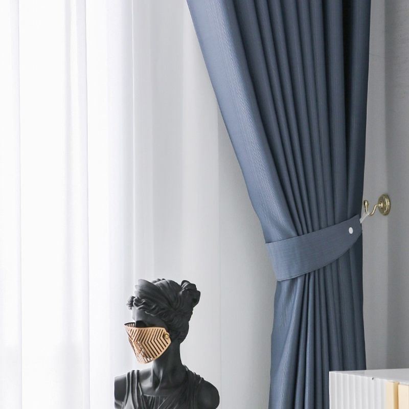 Neu Luxus Design Blackout Seide Baumwolle Vorhänge Einfarbig